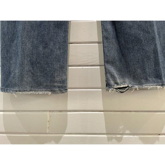 7 For All Mankind Ripped Distressed Washed relaxed Denim Button Fly sz 36 x31 - Picture 9 of 16